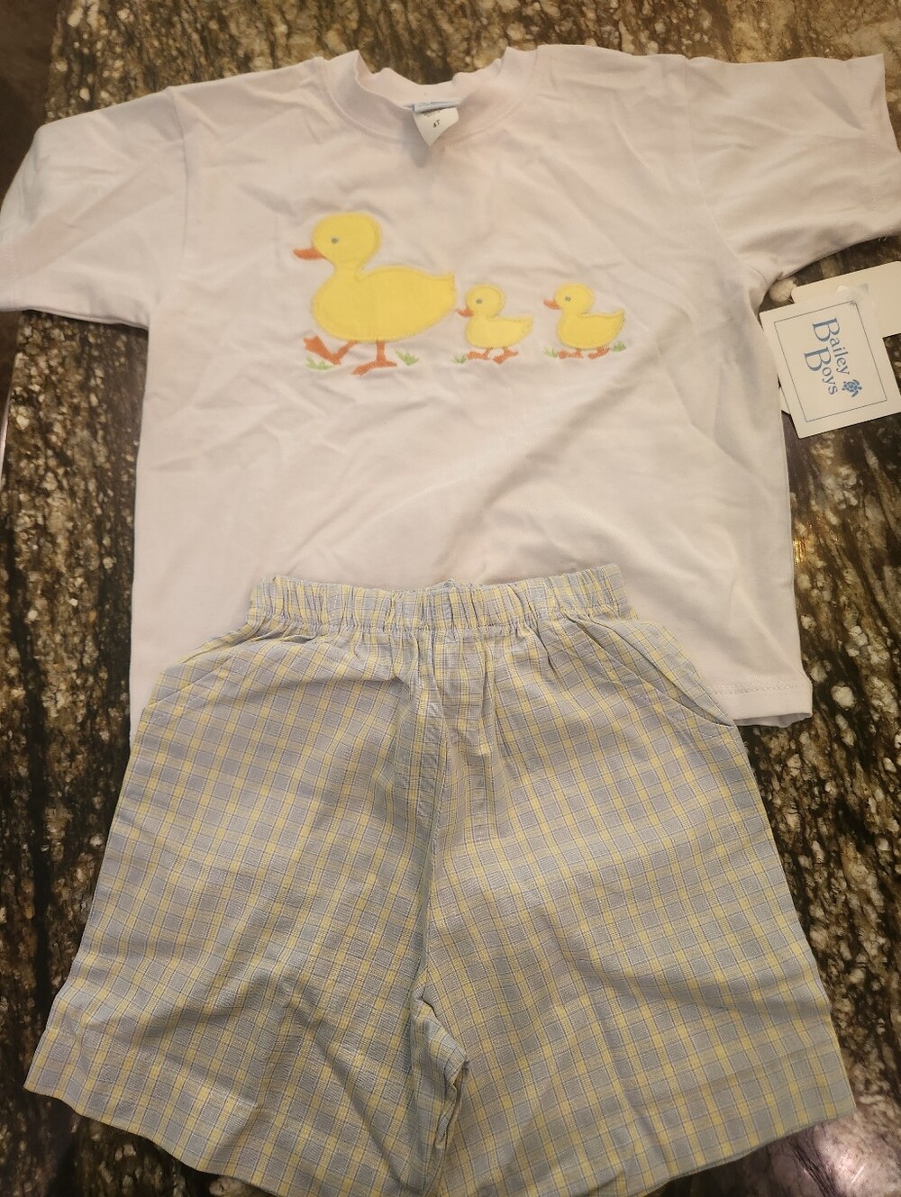 Bailey Boys White & Yellow Duck Kids Set
